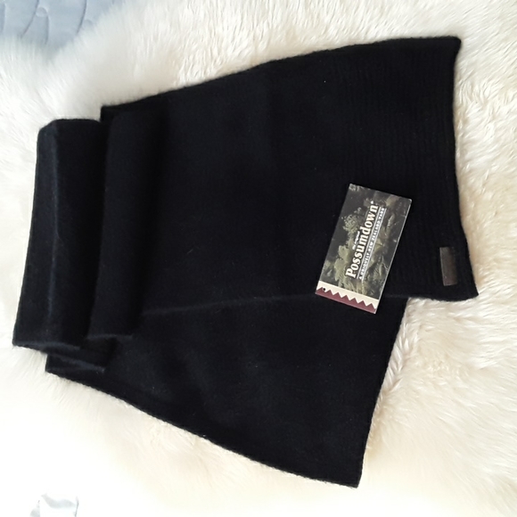 NWOT POSSUMDOWN Merino Wool Blend Scarf, Black - Picture 1 of 9